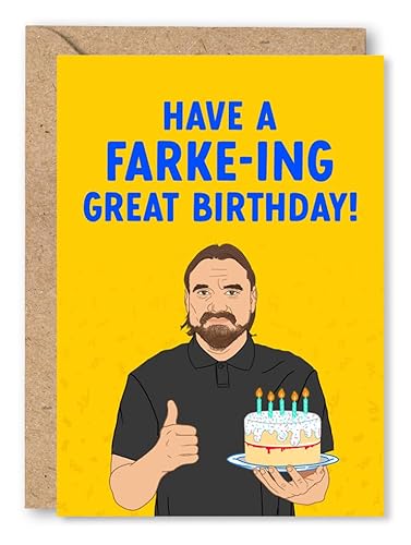 Funny Birthday Card for Leeds Football Supporter, Him, Friend, Brother, Dad, Husband, Boyfriend, Daniel Farke, Soccer, Humour - 'Have a Farke-ing Great Birthday' | Blank Inside & Envelope Included