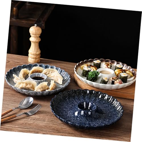 Plato Cerámico Angoily para Dumplings con Salsa Azul miniatura 5