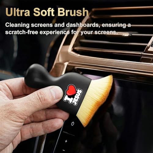 DoYoMo Sunflower Car Detailing Brush Soft Bristle Cars Interior Cleaning Brush,Automotive Dust Brushes Sun Flower Car Accessories,for Vehicle Interior Detailing Care Sunflower Gifts for Women Men - Thumbnail 2