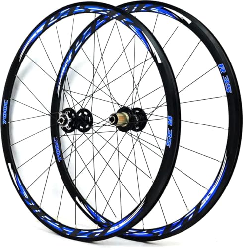 NBTRXWAFR Bicicleta De Carretera Llantas De Aleación De Aluminio 700C 30MM Juego De Ruedas Ultraligeras Llanta Rueda De Ciclismo De Carreras Freno De Disco Liberación Rápida 24H,Azul