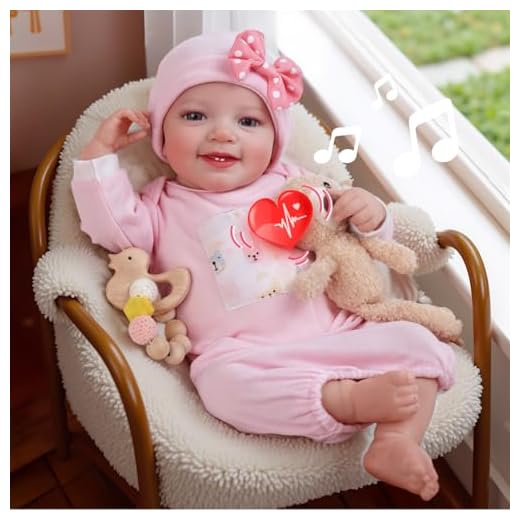 BABESIDE Lifelike Reborn Baby Dolls with Heartbeat and Coos Leen, 20-Inch Soft Baby Feeling Realistic-Newborn Baby Dolls Interactive Real Life Baby Dolls Girl for Kids Age 3+