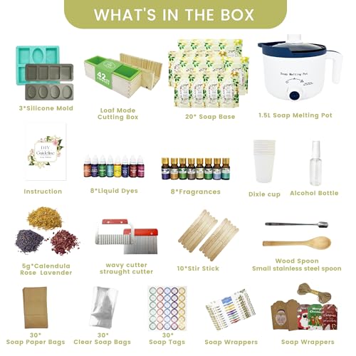 PIUH Deluxe Soap Making Kit with 10 Lb Glycerin Soap Base Complete Craft Kit for Adults Making Soaps - Thumbnail 2