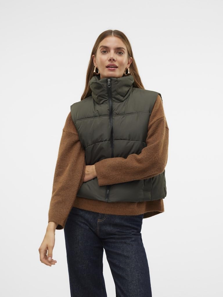 VERO MODA Vmklea Noos - Pantaloni Corti Gilet trapuntato Donna (Pacco da 1)