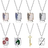 SWUWUWU Anime Boy Necklace 8 Pcs, Pendant for Men and Anime Fans, Japanese Cosplay Novelty Charm Necklace