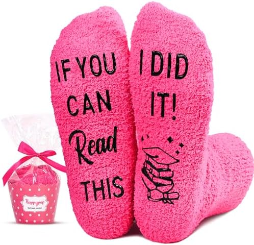 HAPPYPOP Funny School socks for Teens, Teacher Appreciation Gifts Graduation Gifts Flamingo Gifts, Reading Socks