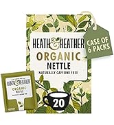 Heath &amp; Heather Lot de 6 paquets de 20 sachets de thé bio en forme d'ortie emballés individuellement