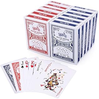 LotFancy 12PCS Playing Cards, Poker Size Standard Index, 6 Blue and 6 Red, for Blackjack, Euchre, Canasta Card Game, Casino Grade