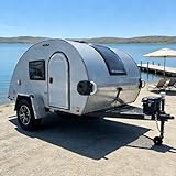 Professional-Grade Off-Road Camping– Heavy-Duty Teardrop Travel Trailer with Winch & Air Compressor, Built for Road Trip, Hiking, Family, Commercial Use