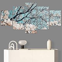 SIGNWIN 5 Panel Canvas Wall Art Modern Art Bouquet Colorful Decorative Elements Floral Multicolor Photography - 60