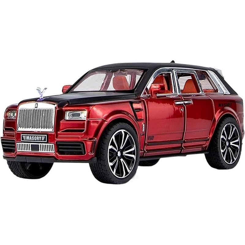 Image of Kids Model 1:32 RR Cullinan Masory Die Cast Metal Car Pull Back Action Opening Doors with Realistic Engine Sound Lights Toy Car Gift for Boys - Multi