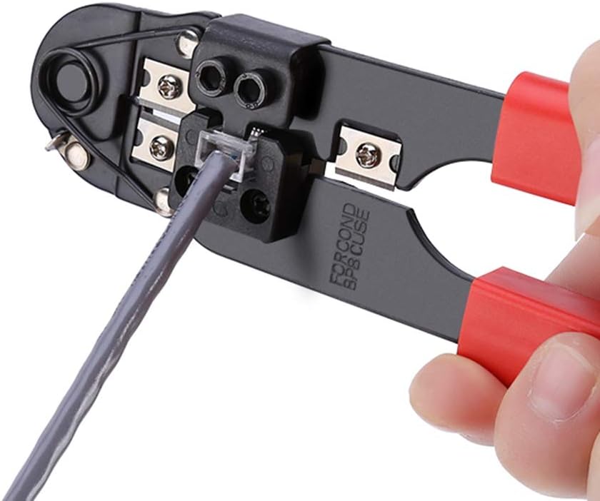 Network Crimping Tool Modular Crimper, high Assurance Networking Wire Tool Kit Cut and Strip Networking Cables Best Use on Stranded Wire only for 8P8C rj45