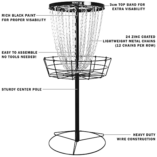 image for Remix Disc Golf Remix Deluxe Practice Basket for Disc Golf - Black