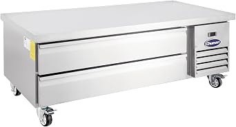 60" Chef Base Refrigerator, 2 Drawer Refrigerated Commercial Refrigerator, Stainless Steel Undercounter Refrigerator, Kitchen Equipment for Restaurant, Bar, Commercial Use
