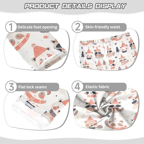 Cute Raccoon Wildlife Christmas Kids Girl's Legging Casual High Waisted Pants Running3