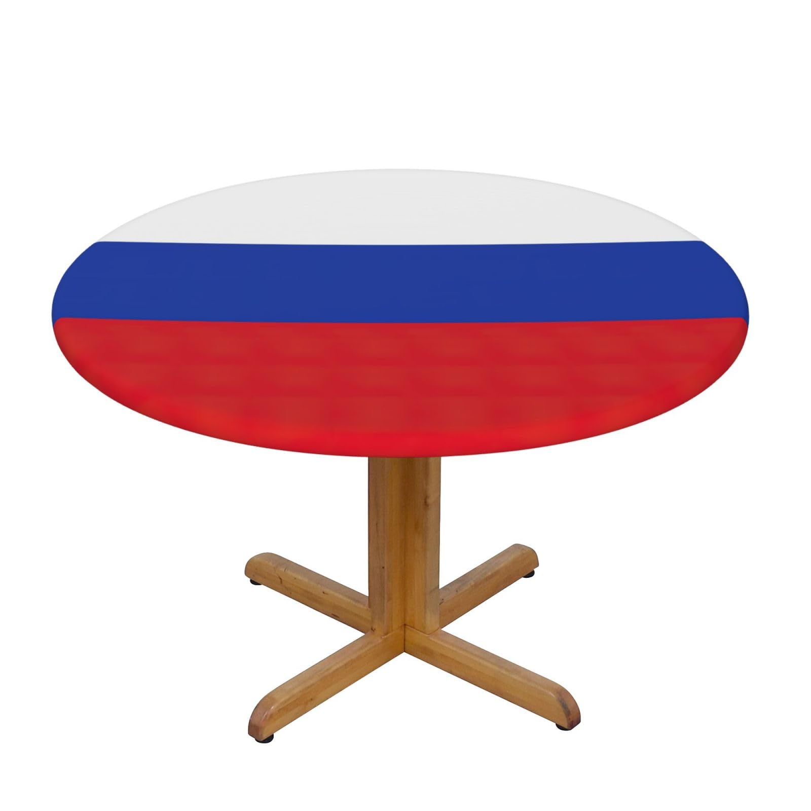 Russian Flag Print Oxford Wipeable Tablecloth Oil-Resistant Outdoor Table Cover Reusable Birthday Table Protector