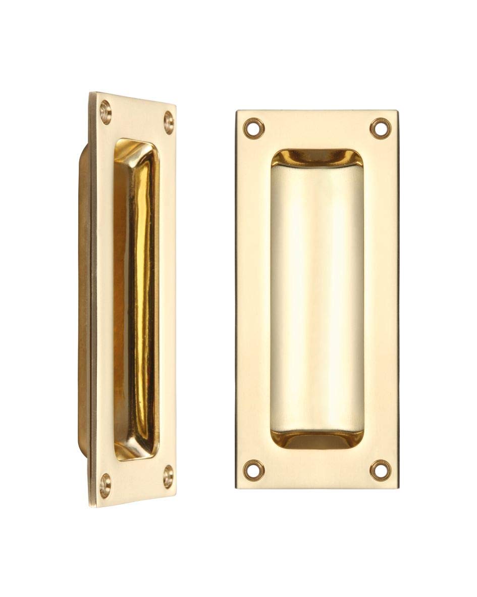 Zoo Hardware Chrome,Bronze Fulton & Bray Flush Pull Handle - Polished Brass - 102Mm