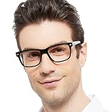 MARE AZZURO Big Frame Reading Glasses Men Square Readers 1.0 1.5 2.0 2.5 3.0 3.5 4.0 5.0 6.0 (Black,