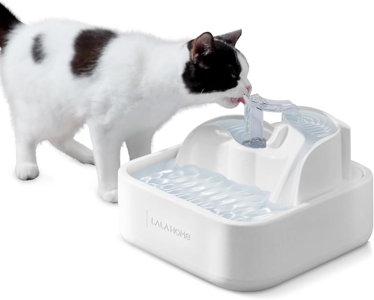 Dog Water Fountain Cat Automatic Water Bowel 3-Stage Design for Multi Pets Water Dispenser for Drinking Waterfall Fountain Kitty with Isolating Pump Filter, BPA-Free Easy Clean Quiet Indoor -2L/67oz