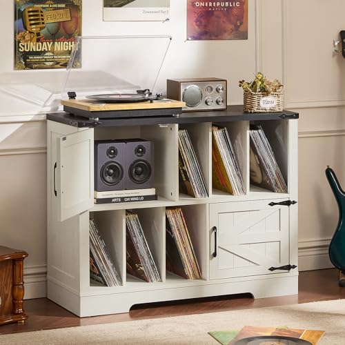 Joaxswe Large Record Player Stand with V…