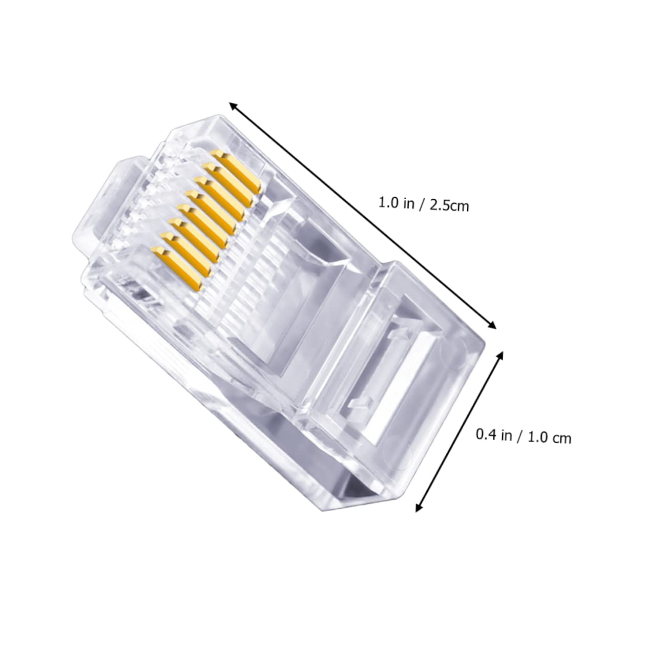 MOLUCKFU 100 Pcs Ethernet Cable Connectors Full-Plated Plugs Internet Cable Connectors