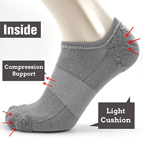 Image of Busy Socks No Show Merino Wool Athletic Running Socks for Men Women,Low Cut Thin Soft Sport Wool Socks with Non-Slip Grips