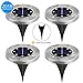 TONBUX Solar Ground Lights, Upgraded Garden Pathway Lights Outdoor Waterproof With 8 LED (4 pack) for Driveway, Deck, Garden, Landscape Lighting (Warm white)