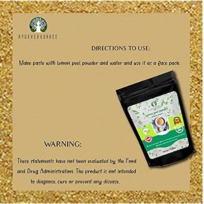 AYURVEDASHREE Lemon Peel Powder 200 Gm | 100% Pure | Processed from Sun-Shade Dried Lemon Peel