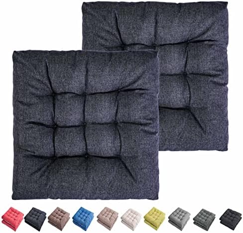 SEKUMDAN Outdoor Indoor Chair Cushions 20" x 20" Seat Patio Cushion Premium Comfortable Thick Fiber Fill Tufted Floor Wicker Seat Pads, Set of 2 (2 Count (Pack of 1), Dark Grey)