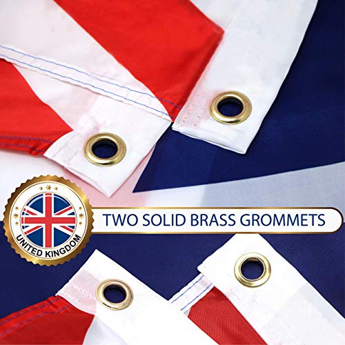 G128 – Bandeira do Reino Unido (britânica, Union Jack) | 3 x 5 pés | Impresso – Cores vibrantes, ilh