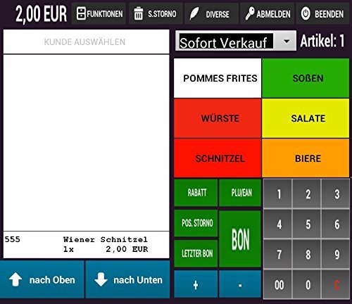 Registrierkasse Einzelhandel Kassensystem 10 Zoll für Kiosk und Imbiss