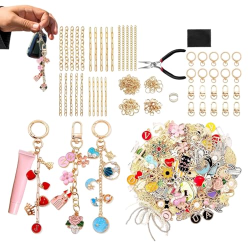 Kit de abalorios y suministros de llavero para proyectos de arte