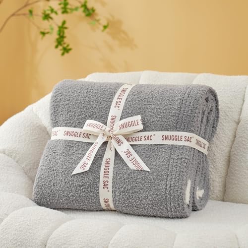 Couverture lit réversible grise en microfibre douillette chaude - 6
