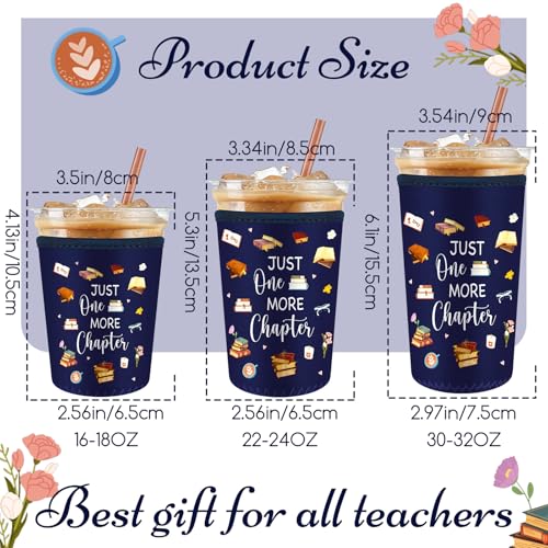 Image of Qinyoung 3 Pack Book Lovers Gifts Bookish Cup Sleeves,Bookworm
