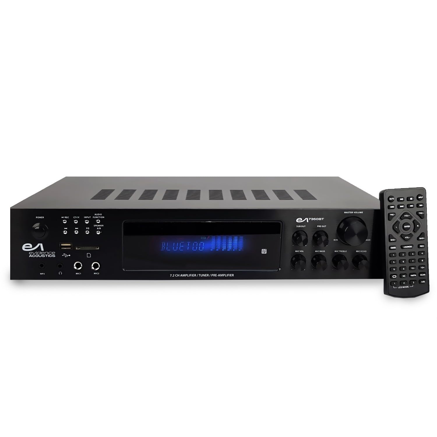 Evidence Acoustics Pack HiFi Home-Cinéma Enceintes Colonne 3 Voies +Ampli Bluetooth USB 1000W PMPO Chêne Clair +clé USB 32G