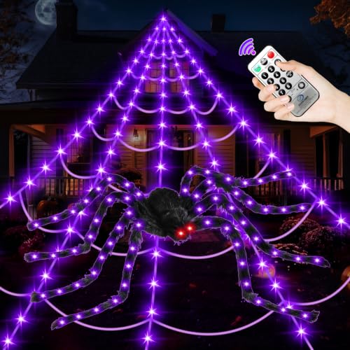 Outdoor Halloween Spider Web Lights DROPS TO - image 1