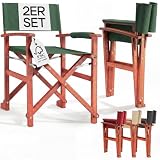 Casaria® Regiestuhl 2er-Set, wetterfest, FSC®-Zertifiziert, grün