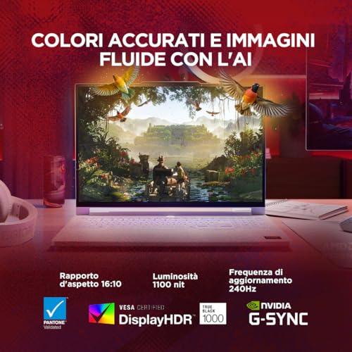Legion 7 Gaming Laptop - Display OLED WQXGA 16" 240Hz, NVIDIA GeForce RTX 5060 8GB, AMD Ryzen AI 7 450, RAM 32GB, SSD 1TB, Windows 11 Home, Tastiera RGB italiana - Glacier White - Notebook - Immagine 5