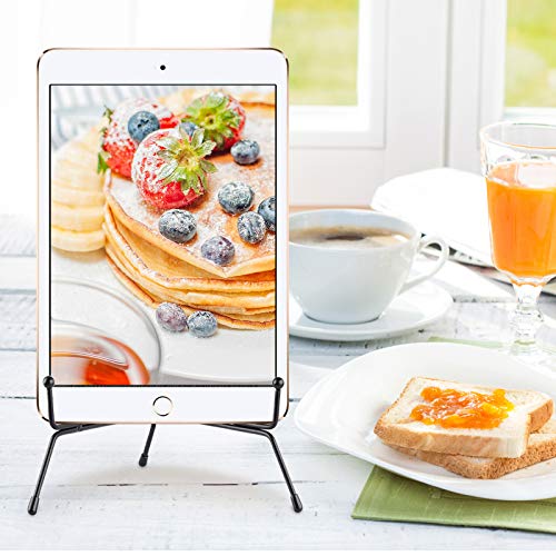 Mocoosy 4 Pack 8 Inch Improved Anti-Slip Plate Stands For Display, Plate Holder Display Stand, Picture Frame Holder Stand, Black Iron Easel Stands For Photo, Decorative Plate, Tablets And Tabletop Art #TOP4