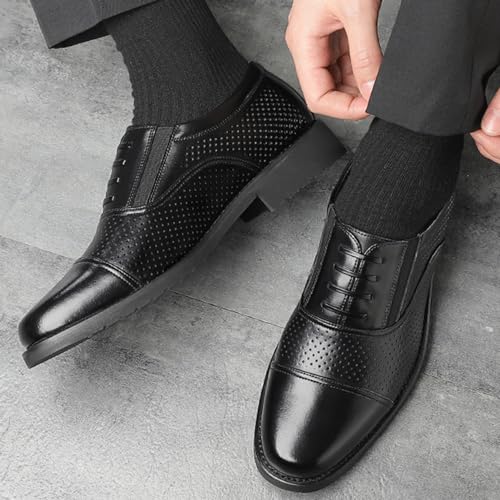 Mens Formal Oxfords Shoes for Men, Round Toe Lace-up Comfort Brogue Dress Shoes Casual Business Work2