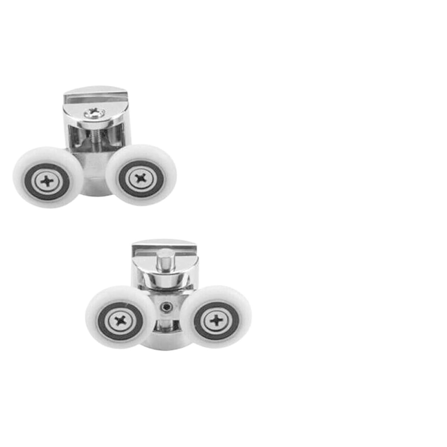 4Pcs Shower Screen Door Rollers Zinc Alloy Runners Wheels Twin Top Replacement Shower Door Rollers Wheel Runner Pulleys