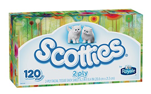Scotties 2-Ply Facial Tissue, 120 Count (Pack of 18)