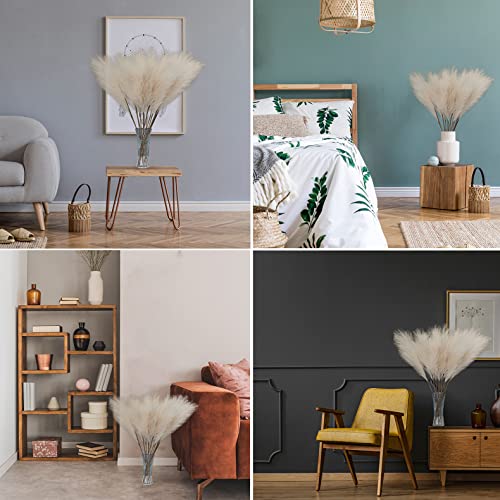 Foteewl 8 Pcs Faux Pampas Grass Decor 38"/3.1Ft Tall Fake Pompas Floral Large Artificial Pompous Grass Branches Plants For Floor Vase Filler Home Boho Decoration (Cream/Beige) #TOP6