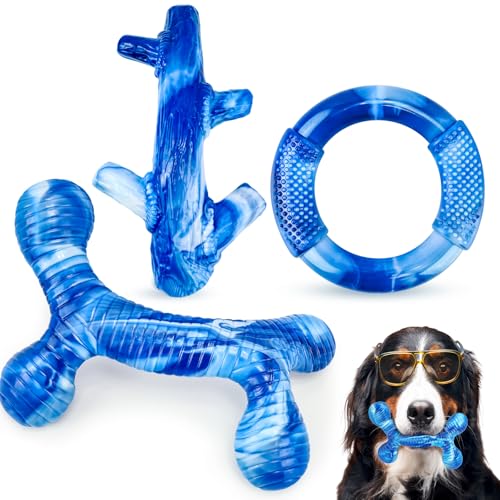 Furdog 3Pack Dog Toys for Aggressive Chewers Dog Chew Toy Tough Dog Toys to Keep Them Busy Bacon...