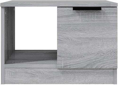 Miniatura 6 de Mesita de noche, muebles de sala de estar, mesa de cóctel, mesa de lectura, Sonoma gris, 19.7 x 19.7 x 14.2 pulgadas, madera de ingeniería adecuada