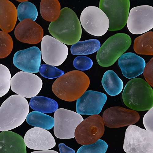 Lote de 100 g de cuentas de cristal de mar artificial, cristal esmerilado, 1-9 mm Cover