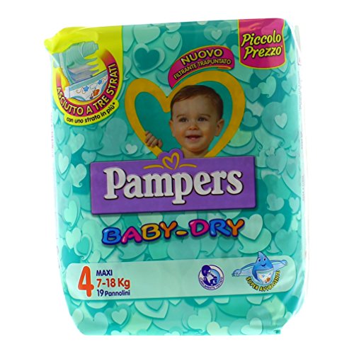 Pampers - Baby Dry - Pañales - Talla 4 (7 - 18 kg) - 19 pañales