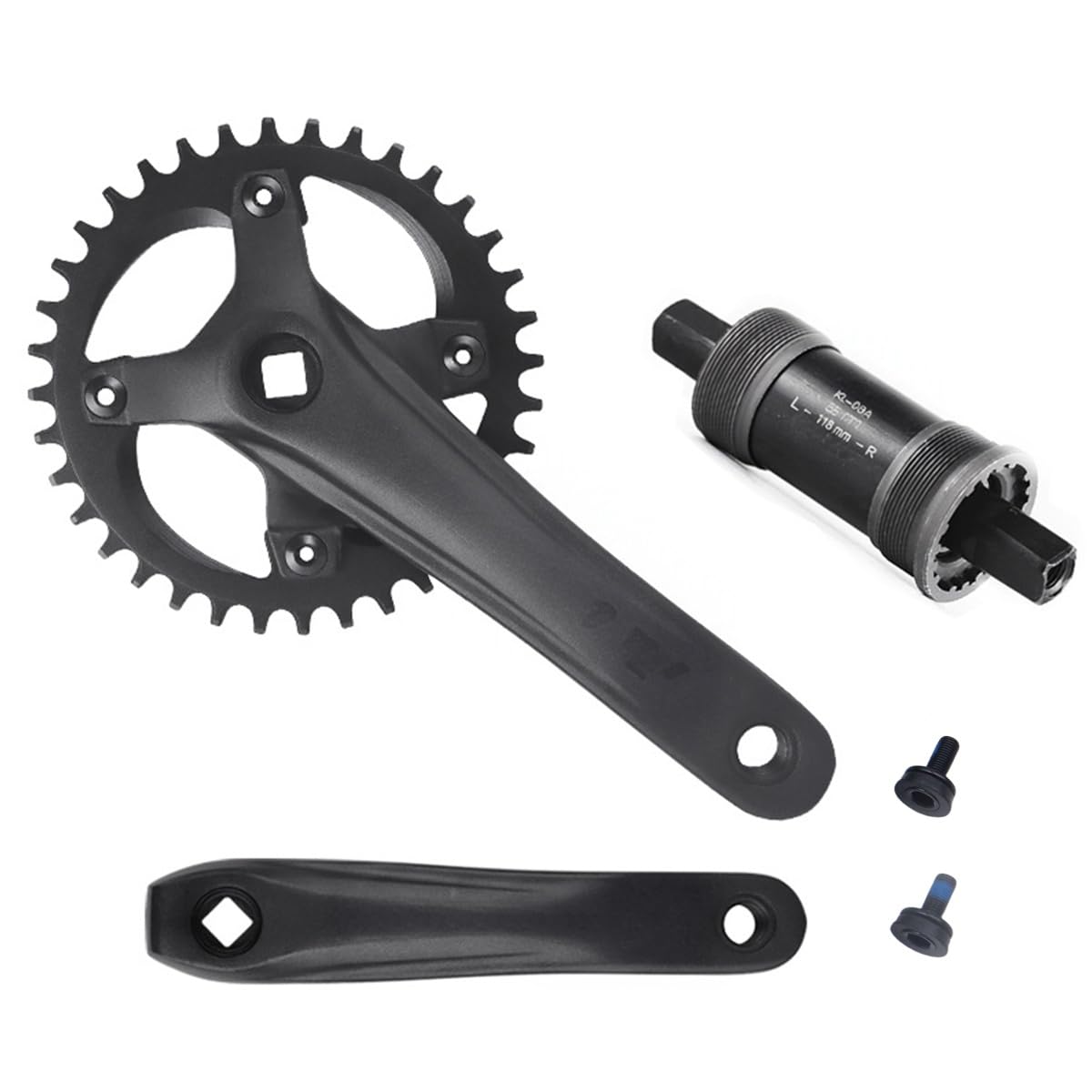Pédalier pour VTT 104BCD mono plateau 36 dents 170mm axe carré