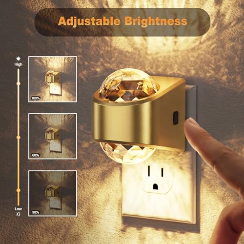 Image of JandCase Night Lights Plug into Wall, 2 Pack Star Projector Night Light with 3000K Soft White, Automatic Galaxy Nightlight Plug in with Light Sensor for Bathroom Hallway Room Decor