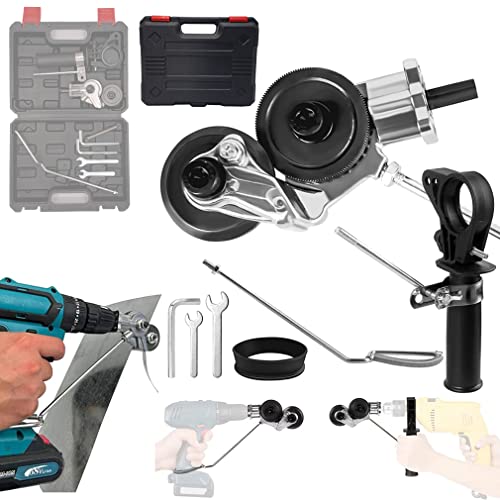 Blechschere Elektrisch mit Koffer, blechschere für akkuschrauber, Blechschneider von Handbohrmaschine, Metal nibbler drill attachment zum Schneiden von Eisen, Weißblech, Stahl, Kupfer (Universal)