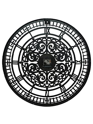 Image of CHRONIKLE Decorative Round Analog Wrought Iron Golden Color Needle Roman Numbers Wall Clock for Living Room Home Decor Office Gifts (Size: 54 x 1 x 54 CM | Weight: 1380 Gram | Color: Black)